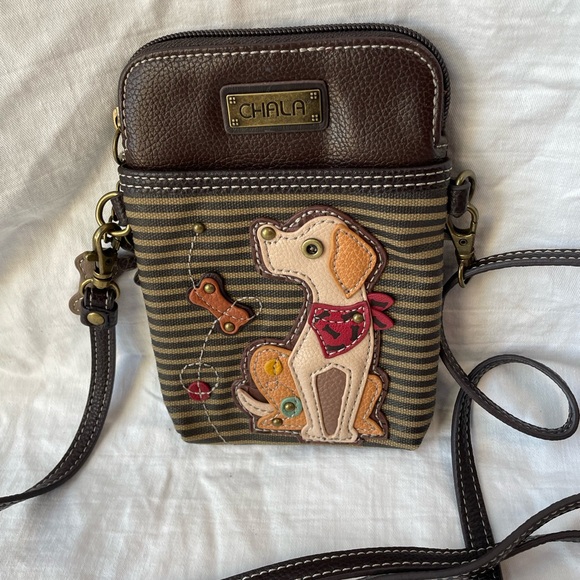 Chala Brown and Tan Dog Crossbody Bag - Picture 1 of 4